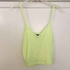 Topshop neon green cropped tank top